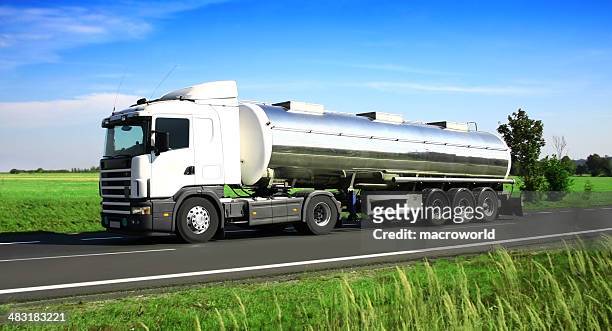 blue sky over white truck - biltransporttrailer bildbanksfoton och bilder