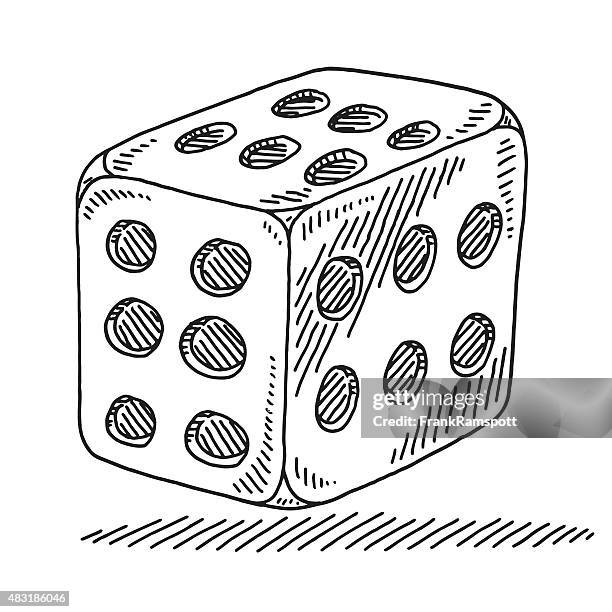 dice with no choice six on every side drawing - every side stock illustrations