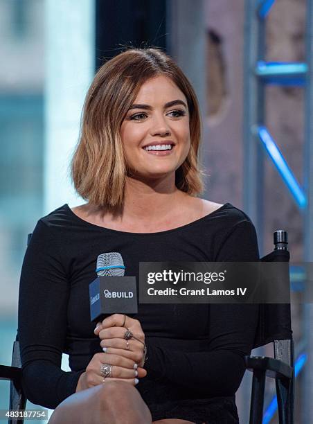 Lucy Hale attends the AOL BUILD Speaker Series: "Pretty Little Liars" at AOL Studios In New York on August 6, 2015 in New York City.