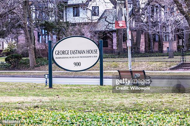 george eastman house street sign - rochester new york stock pictures, royalty-free photos & images