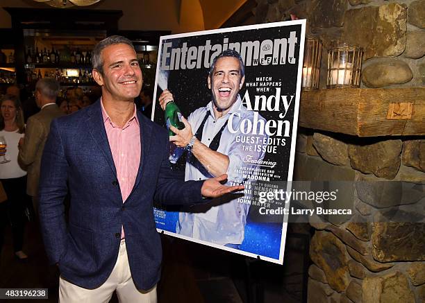 Andy Cohen attends Entertainment Weekly celebrates guest editor Andy Cohen at Locanda Verde on August 6, 2015 in New York City.