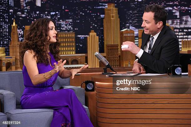 57 fotos e imágenes de alta resolución de Salma Hayek The Tonight Show