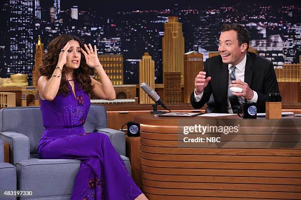 194 Salma Hayek Jimmy Fallon Photos & High Res Pictures - Getty Images