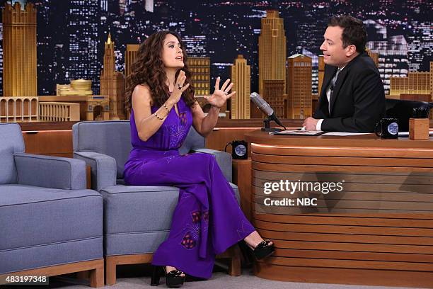 Salma Hayek Jimmy Fallon Photos and Premium High Res Pictures - Getty