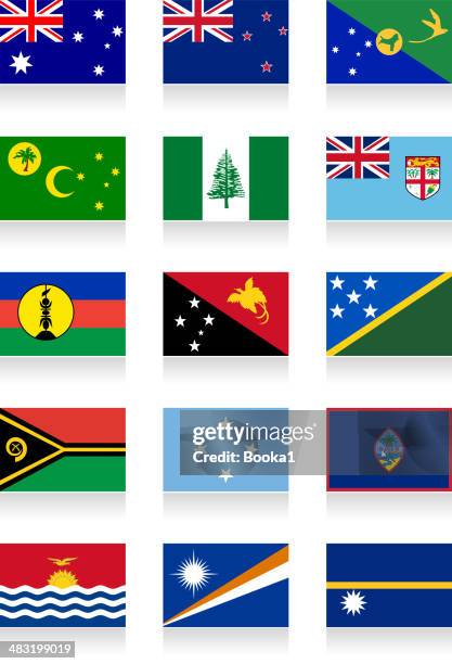 ilustrações, clipart, desenhos animados e ícones de austrália e oceania bandeira collection - ilhas marshall