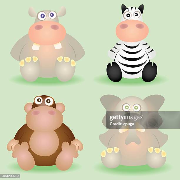 baby african animals - african chimpanzees stock illustrations