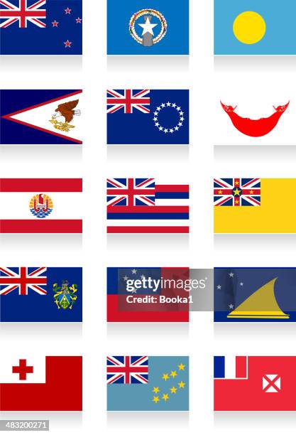 australia and oceania flag collection - wallis and futuna islands stock illustrations