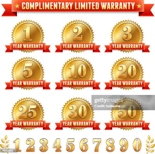 limited warranty collection - gold number 2 stock illustrations