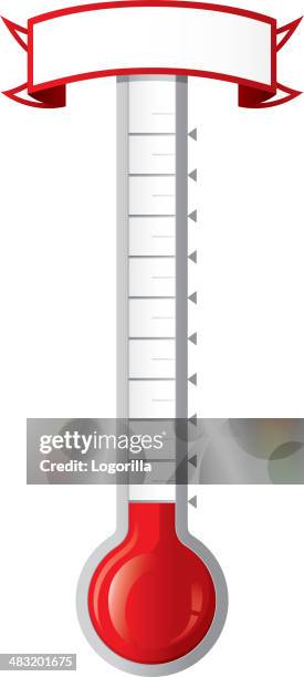 bildbanksillustrationer, clip art samt tecknat material och ikoner med goal thermometer - fundraising thermometer