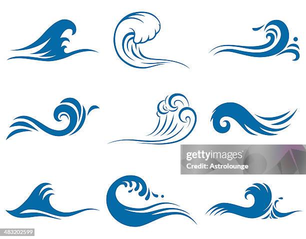 waves - royal blue stock illustrations