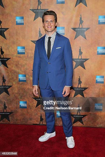 Jonathan Groff attends the "Hamilton" Broadway Opening Night at Pier 60 on August 6, 2015 in New York City.