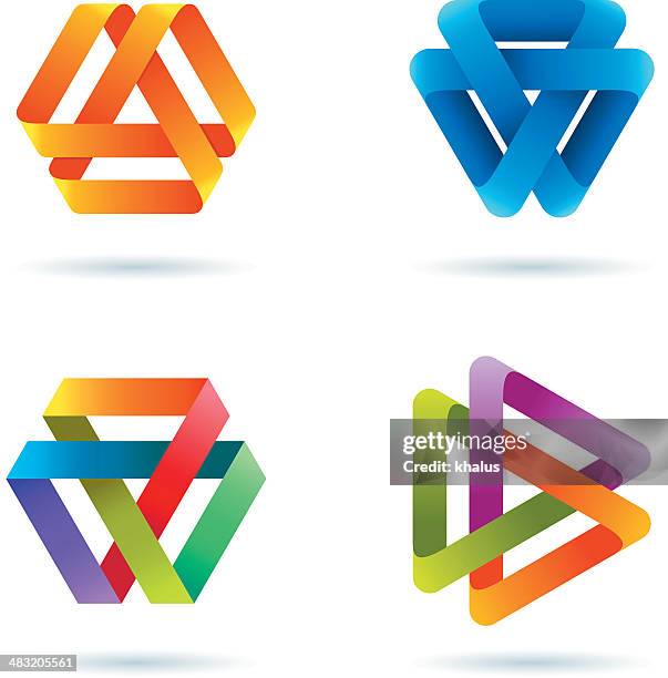 design elements | infinity triangle - interlocked stock illustrations