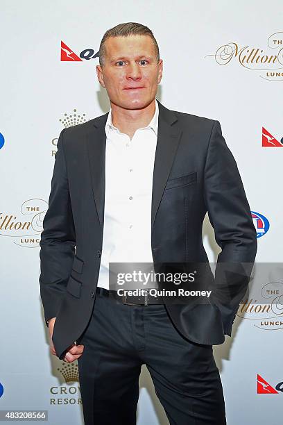 Boxer Danny Green arrives ahead of the Children's Cancer Foundation's annual fundraiser the Million Dollar Lunch at Crown Palladium on August 7, 2015...