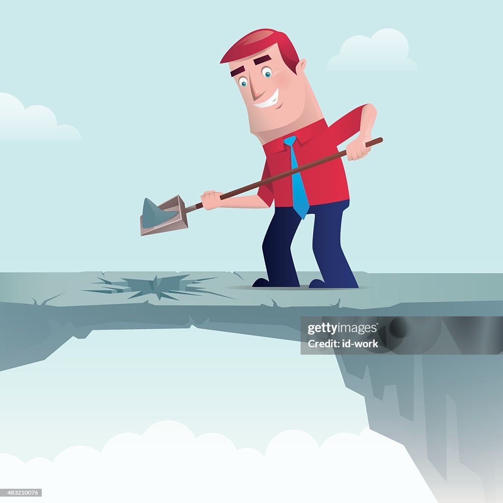Businessman Digging High-Res Vector Graphic - Getty Images