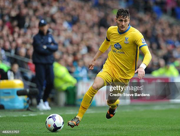 Joel Ward of Crystal Palace in action during the Barclays Premier League match between Cardiff City and Crystal Palace at Cardiff City Stadium on...