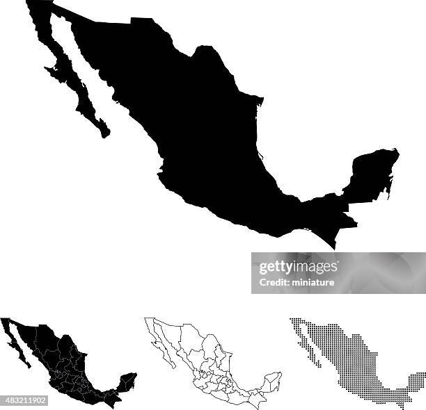 mexiko-karte - mexico stock-grafiken, -clipart, -cartoons und -symbole