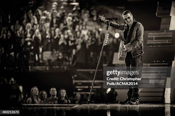 Recording artist Eric Church performs onstage during the 49th Annual Academy of Country Music Awards at the MGM Grand Garden Arena on April 6, 2014...
