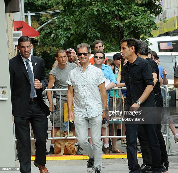 Musician Garry Tallent enters the final "The Daily Show With Jon Stewart" taping at The Daily Show Building on August 6, 2015 in New York City.