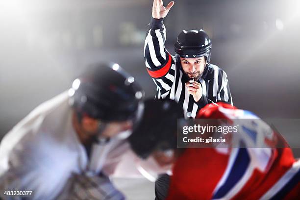 ice hockey fight. - sport referee stock pictures, royalty-free photos & images