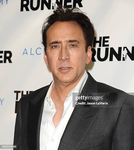 Actor Nicolas Cage attends a screening of "The Runner" at TCL Chinese 6 Theatres on August 5, 2015 in Hollywood, California.