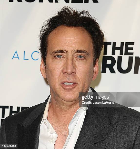 Actor Nicolas Cage attends a screening of "The Runner" at TCL Chinese 6 Theatres on August 5, 2015 in Hollywood, California.