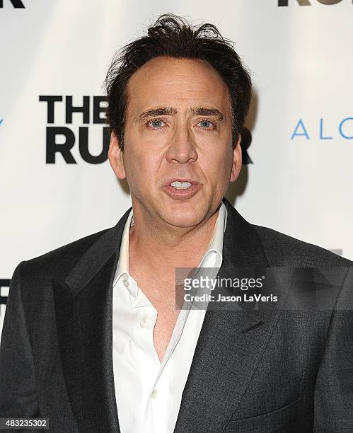 Actor Nicolas Cage attends a screening of "The Runner" at TCL Chinese 6 Theatres on August 5, 2015 in Hollywood, California.