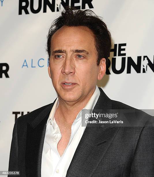 Actor Nicolas Cage attends a screening of "The Runner" at TCL Chinese 6 Theatres on August 5, 2015 in Hollywood, California.