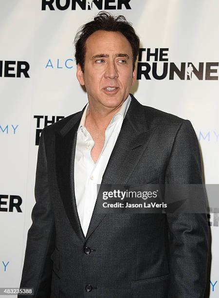 Actor Nicolas Cage attends a screening of "The Runner" at TCL Chinese 6 Theatres on August 5, 2015 in Hollywood, California.