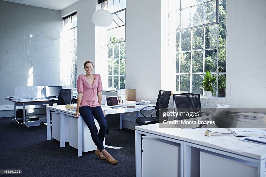 Businesswoman in trendy office