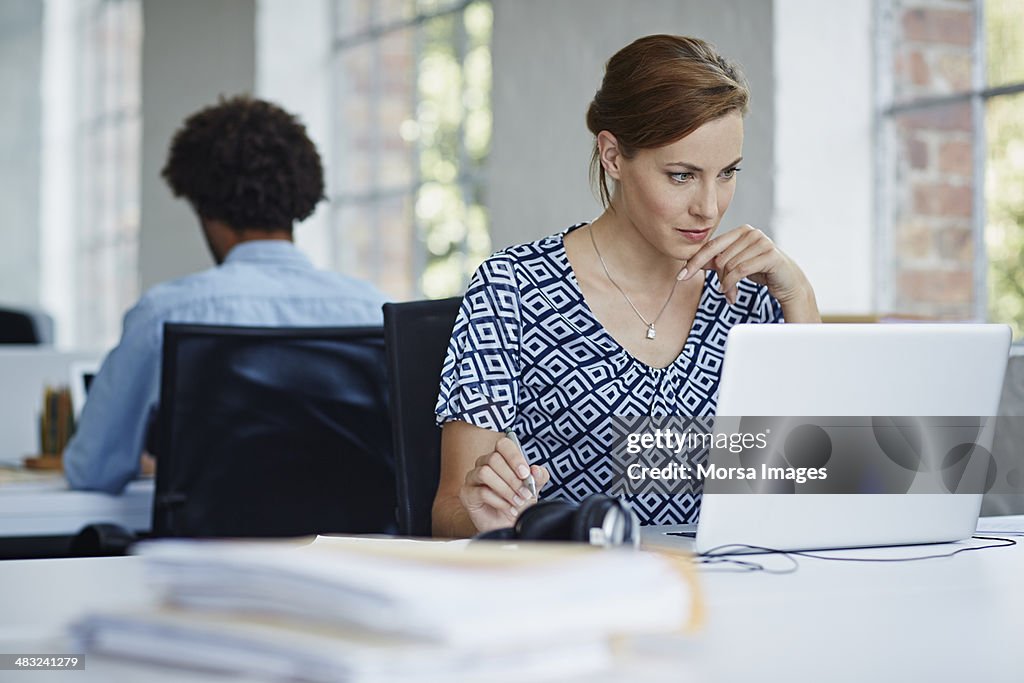 Woman studying business strategy