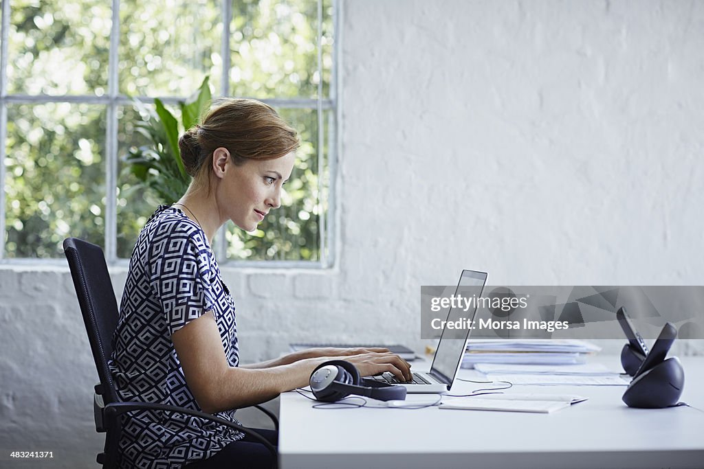 Woman working on computer