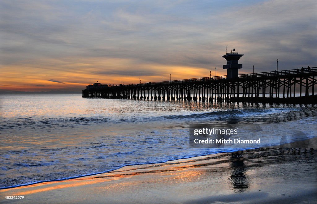 Seal Beach sunset reflections