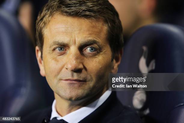 Tim Sherwood, manager of Tottenham Hotspur looks on during the Barclays Premier League match between Tottenham Hotspur and Sunderland at White Hart...