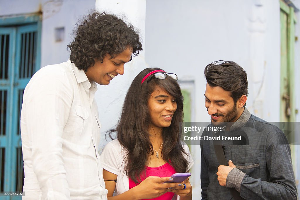 Young Friends With a Phone