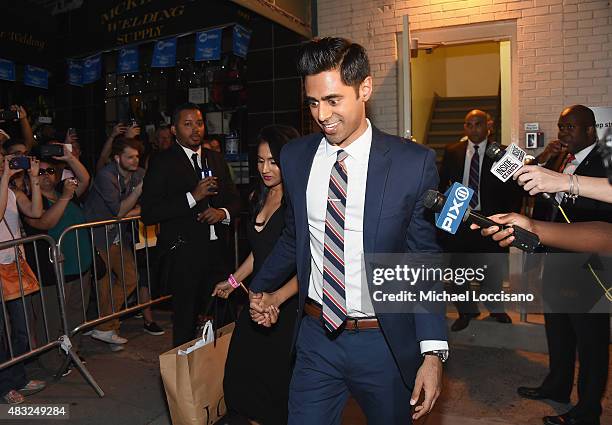 Personality Hasan Minhaj exits following the final taping of "The Daily Show With Jon Stewart" on August 6, 2015 in New York City.