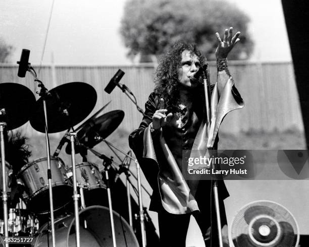 Ronnie James Dio performing with "Black Sabbath" at Oakland Coliseum in Oakland, California on July 27, 1980.