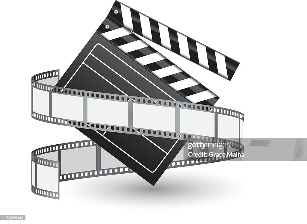 Film reel and clapper - VECTOR