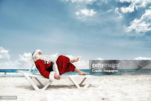 santa in vacations - caribbean christmas 個照片及圖片檔
