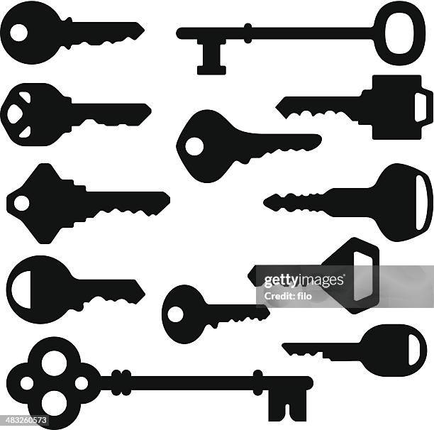 bildbanksillustrationer, clip art samt tecknat material och ikoner med key silhouettes - car key