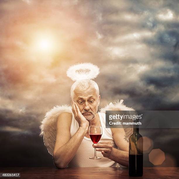 drunken angel - angel funny stock pictures, royalty-free photos & images