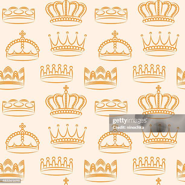 crowns pattern - king birthday stock illustrations