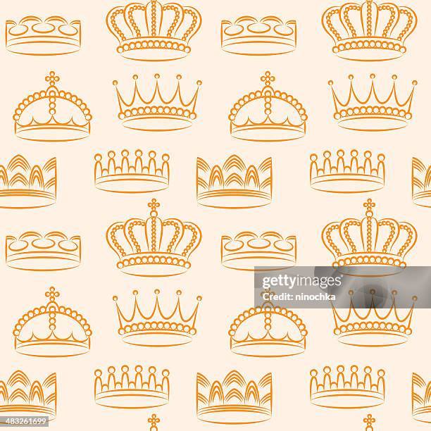 crowns pattern - happy birthday crown stock illustrations