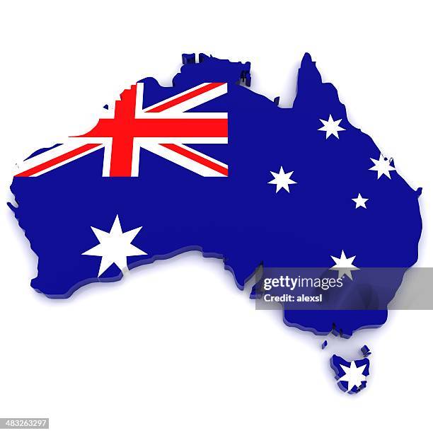 australia map - flag map australia stock pictures, royalty-free photos & images