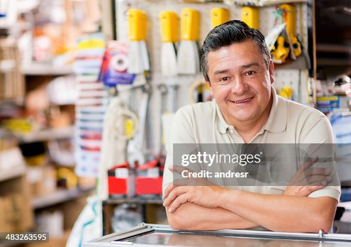 Man at a hardware store Man at a hardware store