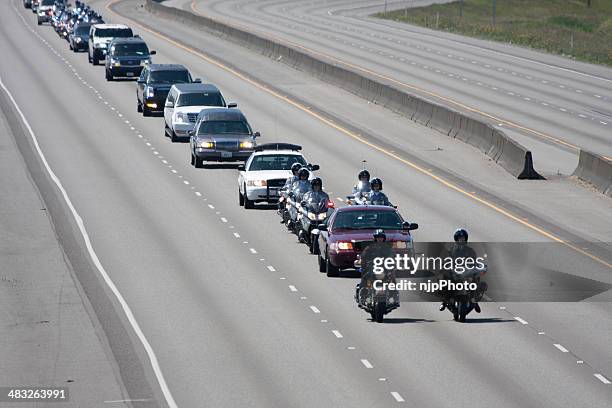 police memorial motorcade heading north 6-6-13 - hearse stock pictures, royalty-free photos & images