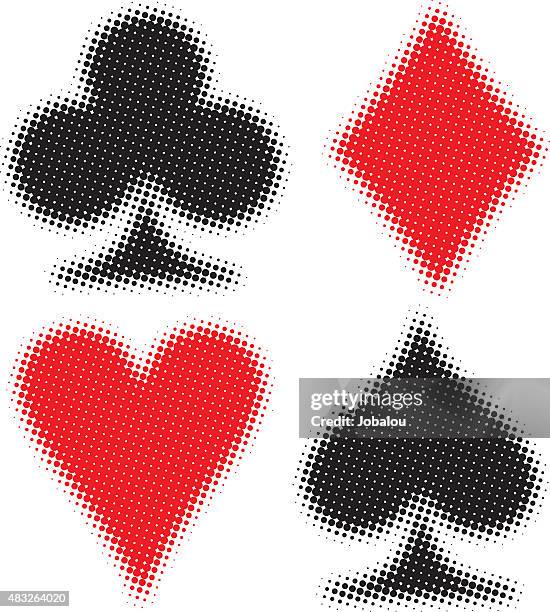 card suits half tone - poker wallpaper stock illustrations