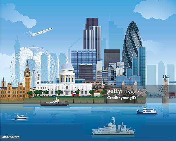 stockillustraties, clipart, cartoons en iconen met london skyline - lloyds of london chief executive officer inga beale interview