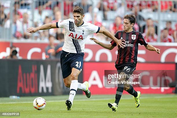 Frederico Fazio of Tottenham Hotspur, Davide Calabria of AC Milan during the AUDI Cup bronze final match between Tottenham Hotspur and AC Milan on...