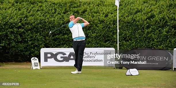 James Webber of Three Rivers Golf and Country Club plays his first shot on the 1st tee during the Galvin Green PGA Assistants' Championship - Day 3...