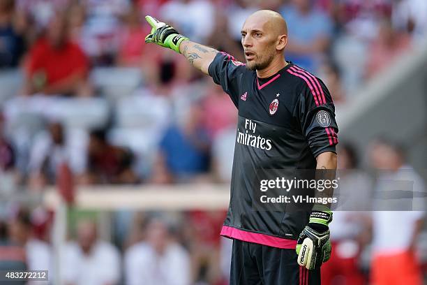 Christian Abbiati of AC Milan during the AUDI Cup bronze final match between Tottenham Hotspur and AC Milan on August 5, 2015 at the Allianz Arena in...